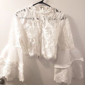 White lacey top.